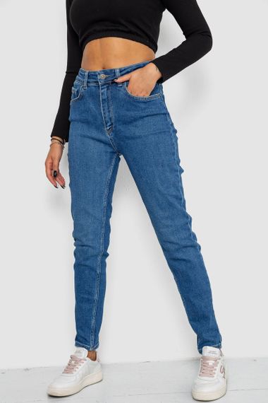 Джинси жіночі Mom-fit стрейч, колір синій, 244R1134 | Зображення 2