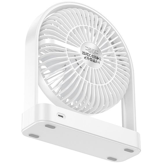 Настільний вентилятор Hoco HX65 ultra-thin desktop fan 2000 mAh White | Зображення 5