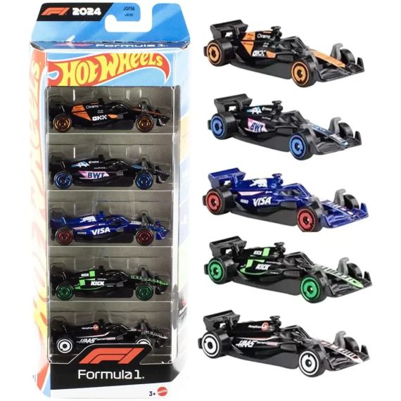 Hot Wheels Formula One Хот Вілс Формула 1 Набір із 5-ти машинок McLaren, BWT, Racing Bulls, Kick Sauber, Haas