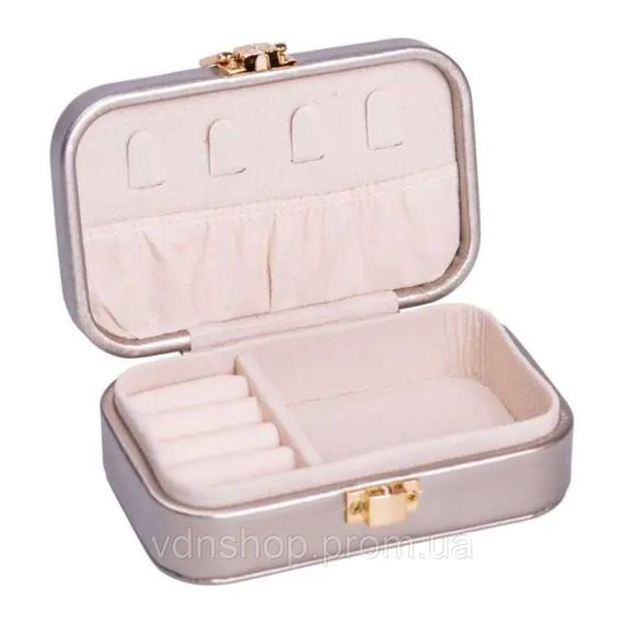 Скринька для прикрас з еко шкіри 12×7.5×4 см із застібкою органайзер для ювелірних виробів HP-5-34CR | Зображення 1