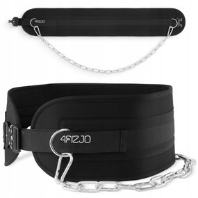 Пояс атлетичний для обтяження 4FIZJO Dip Belt 80 см Black (P-5905973402255)