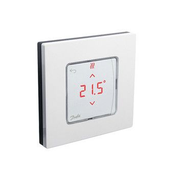 Терморегулятор Danfoss Icon Display, электронный, сенсорный, встраиваемый, 230V, On-wall, белый (088U1015) | Зображення 1