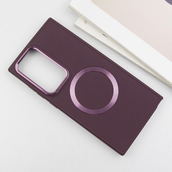 TPU чохол Bonbon Metal Style with MagSafe для Samsung Galaxy S24 Ultra Бордовий / Plum | Зображення 2