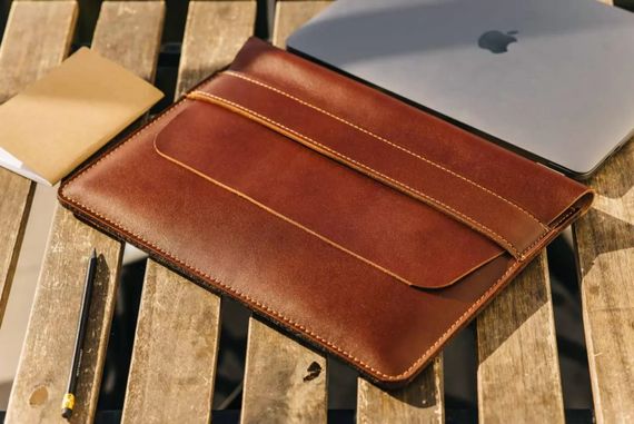 Шкіряний чохол для ноутбука Skin and Skin Sleeve 15.6 Коньячний (LC04CO-15) | Зображення 2