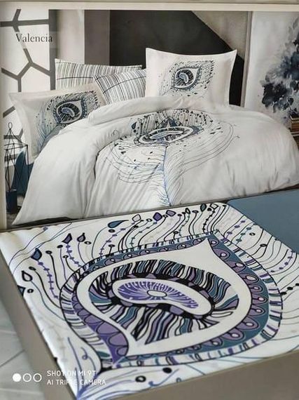 Постельное белье Dantela vita Valencia Сатин Хлопок Евро размер (4 наволочки)