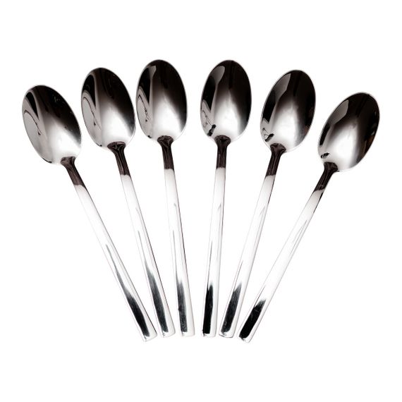 Набір чайних ложок 6 штук з нержавіючої сталі 16 (см) Срібло HP-8-24
