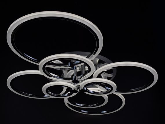 Люстра світлодіодна стельова LED світильник для квартири на стелю лед з пультом 25945 Хром 14х80х103 см. | Зображення 4