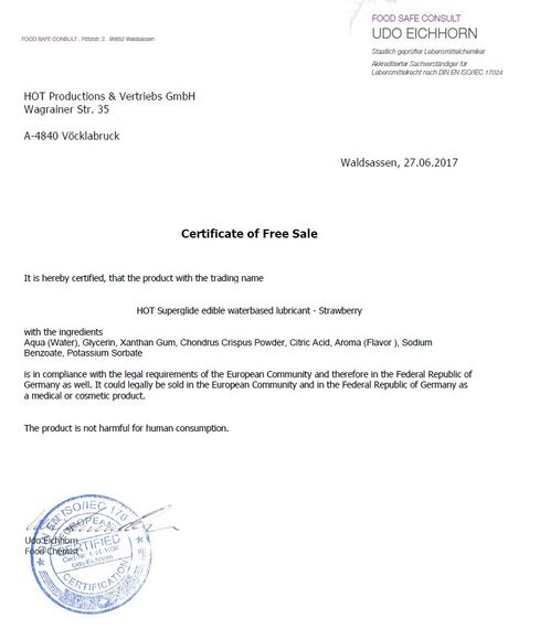 Їстівний лубрикант на водній основі HOT Superglide спокуслива Полуничка, 75 мл sexstyle | Зображення 1