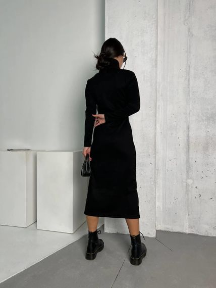 Женское облегающее платье-гольф миди NB24002 черное, размер 46/48 | Зображення 3