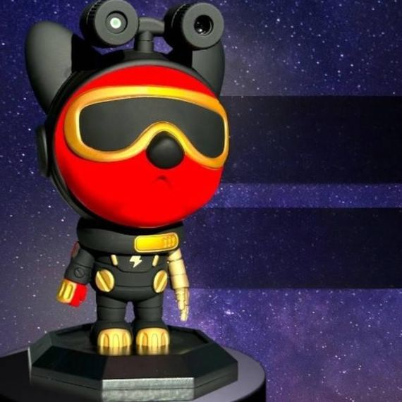 Проектор звездного неба в виде космической собаки Spase Dog Galaxy Star Light Красный