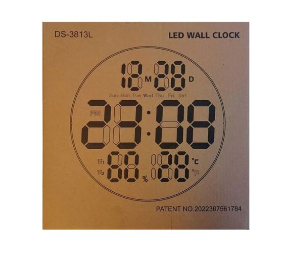 Цифровые изогнутые зеркальные настольные часы LED-экраном DS-3813L будильник, питание 220V/ батарейки Черный | Зображення 8