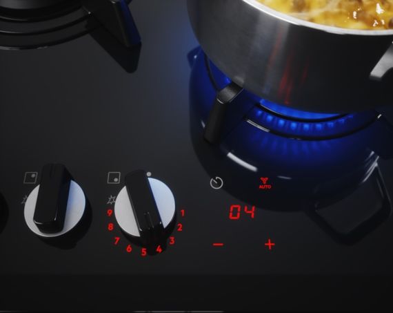 Варочная поверхность Electrolux газ на стекле KGG643753K | Зображення 4
