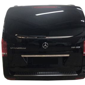 Планка над номером широка (нерж) Carmos - Турецька сталь для Mercedes Vito / V W447 2014-2024 рр