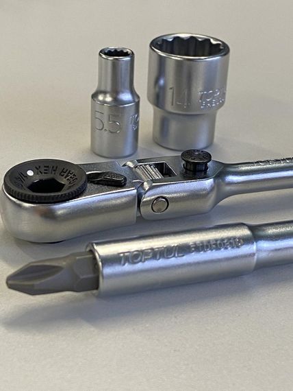 Тріскачка міні 1/4" з шарніром TOPTUL 60 зубців (ісп. з FTDF0810) CHEV0811 | Зображення 7