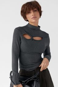 Трикотажний однотонний лонг із переплетом - сірий цвет, ONE SIZE (є розміри)