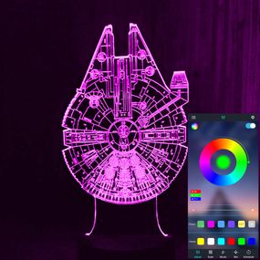 Акриловий світильник-нічник керування з телефона Тисячолітній сокіл (Millennium Falcon) tty-n000728