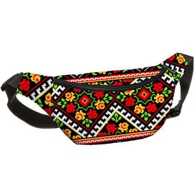 Сумка на пояс бананка Bumbag Орнамент 27x16 см (BB_UKR002_BL)
