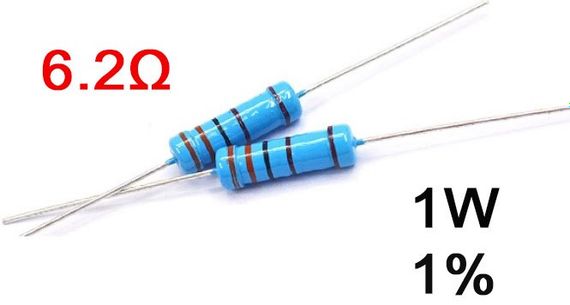 Резистор постійний 1W 6,2Ом ( 6,2Ω ) 1% металооксидний | Зображення 1