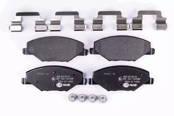 Колодки передні гальмівні Skoda Fabia II-III 11-/VW Polo 10-, HELLA PAGID (8DB355020521) | Зображення 1