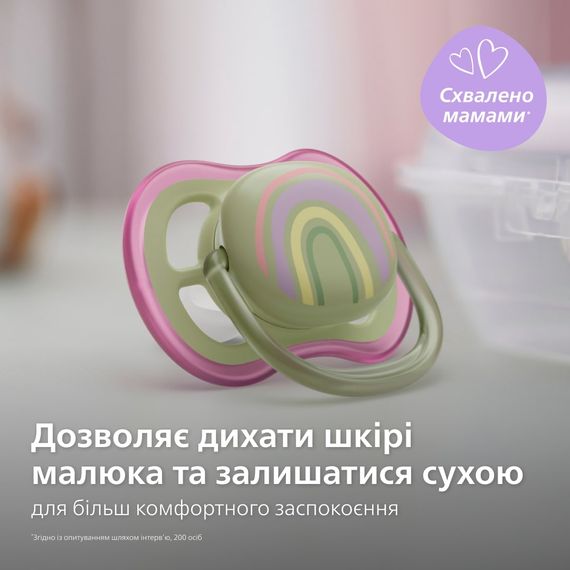 Avent Пустушка ортодонтична Ultra Air для дівчат 0-6 міс, 2шт (SCF085/59) | Зображення 7