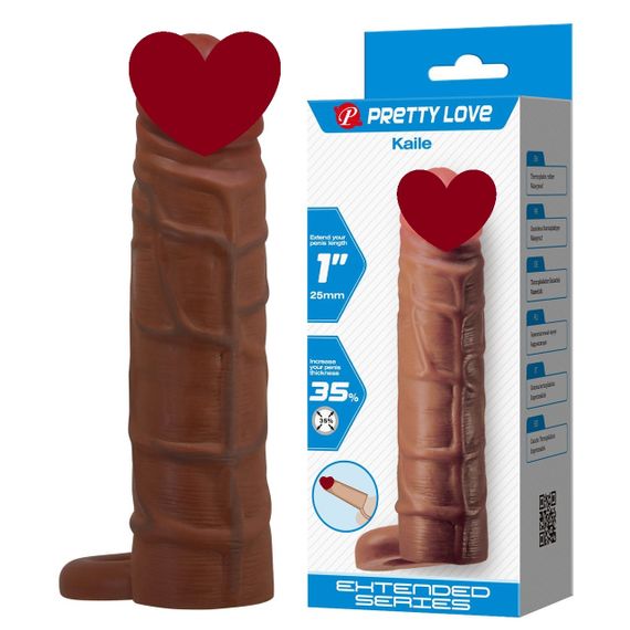 Удлиняющая насадка презерватив Pretty Love - Kaile 1" Brown, BI-026264-1 Sex Aura