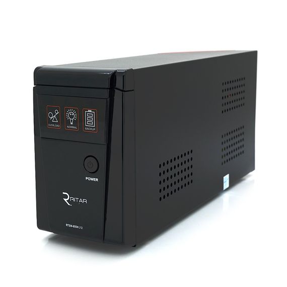 ИБП с правильной синусоидой RITAR RTSW-600NL12 LED (360Вт), 12В, под внешний АКБ, Q4 (320*132*210) 4,2 кг (236*85*130)