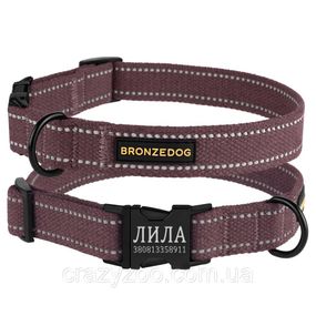 Ошейник для собак BronzeDog Сotton брезентовый черри 2х30-40 см 47/1503Б/T