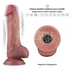 Реалистичный вибратор - Vibrating Dual Density Power Cock 8.5'' Sex Aura | Зображення 2