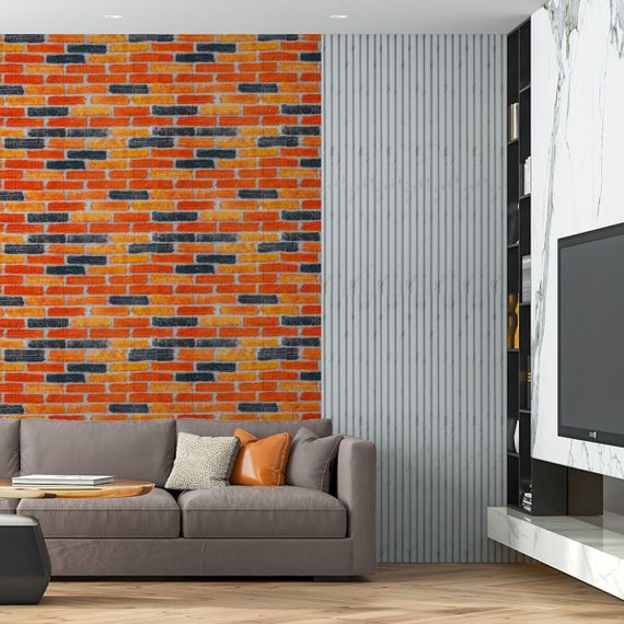 Самоклеюча 3D панель під бежево-коричневу катеринославську цеглу 20000x700x3мм SW-00002570- | Зображення 5