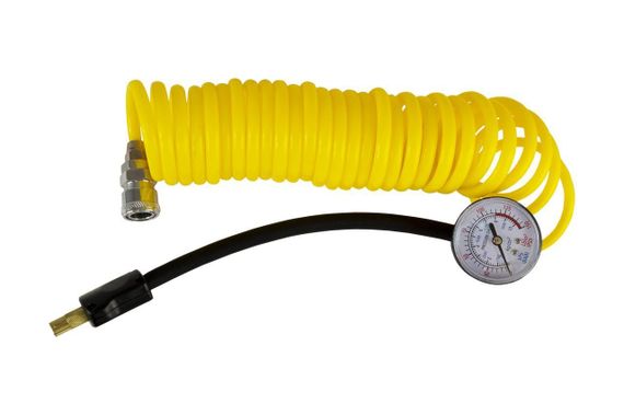 Компресор автомобільний двопоршневий (автокомпресор) (85л/хв 10Атм 18А) (кручений шланг) СИЛА 9004091 | Зображення 1