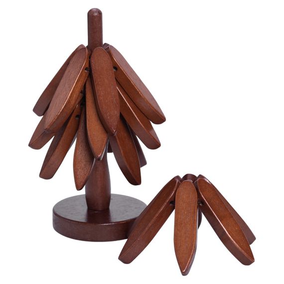 Набір підставок під гаряче з дерева 3 шт Ø19 (см) + тримач підставки на стіл під гаряче HB-40-4BR | Зображення 1