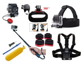 Набор креплений, аксессуаров N6 для экшн камер SJCAM, GoPro, Xiaomi, Atrix, Airon, EKEN
