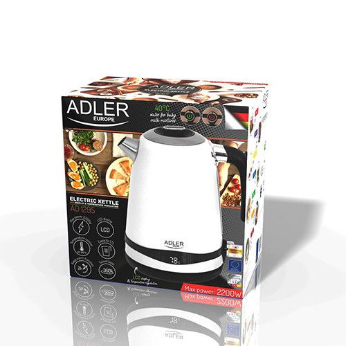 Чайник електричний з регулятором температури Adler AD-1295-White 1.7 л | Зображення 6