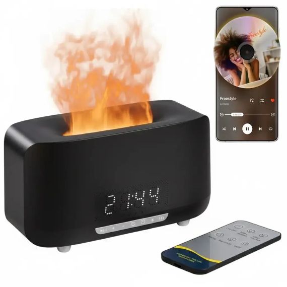 Зволожувач повітря нічник з ефектом полум'я Bluetooth колонка | Зображення 1
