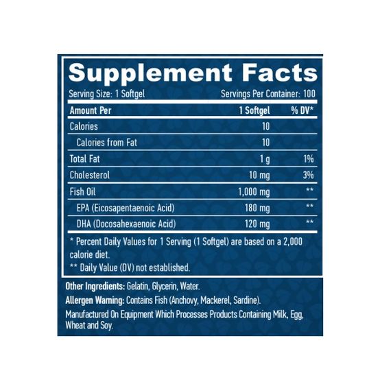 Омега 3 Haya Labs Omega 3 1000 mg 100 Softgels | Зображення 1