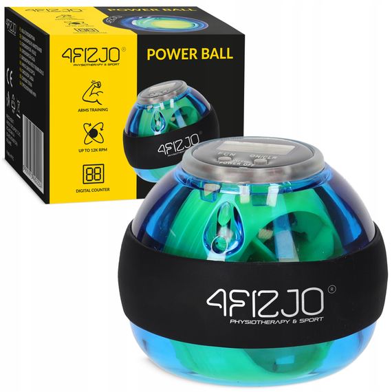 Тренажер для кисті та зап'ятстя 4FIZJO Power Ball гіроскопічний Blue/Yellow (P-5905973402224)