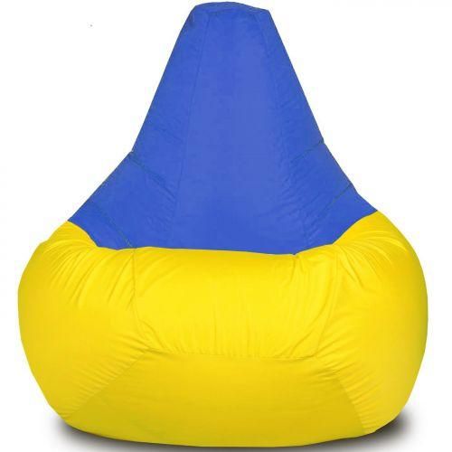 Крісло-мішок Груша Хатка Комбі велика Жовта з Синім