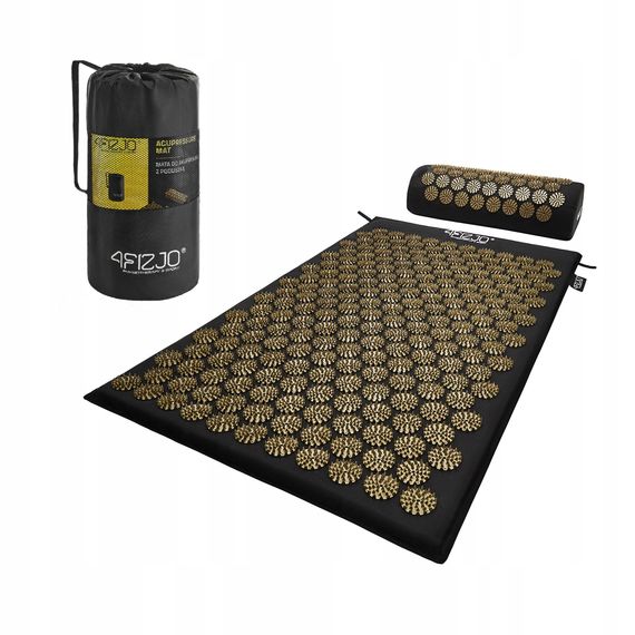 Килимок акупунктурний з валиком 4FIZJO Classic Mat Аплікатор Кузнєцова Black/Gold (P-5907739314987) | Зображення 1