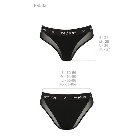 Трусики з прозорою вставкою Passion PS002 PANTIES M, black | Зображення 5
