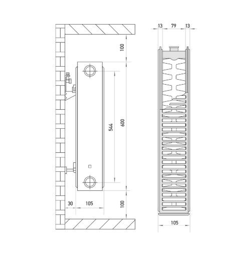 Радіатор сталевий Europroduct 22х600х600 бокове підключення (EP6163) | Зображення 1