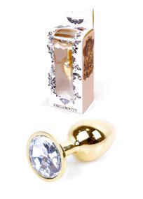 Анальная пробка - Jewellery Gold Plug Clear Sex Aura