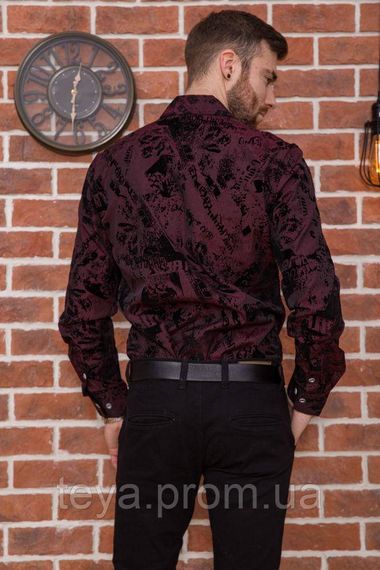 Рубашка мужская, цвет бордово-черный, размеры S, M, XL, L FA_003784 | Зображення 3