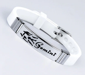 Силиконовый браслет Primo Zodiac - Gemini (Близнецы) - White