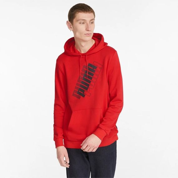 Худи мужской Puma Power Logo Hoodie 847378 11 (красный, мужской, спортивный, хлопок, бренд пума) | Зображення 2