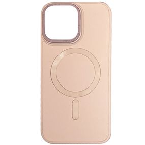 Шкіряний чохол Bonbon Leather Metal Style with MagSafe для Apple iPhone 13 Pro (6.1") Рожевий/Light pink