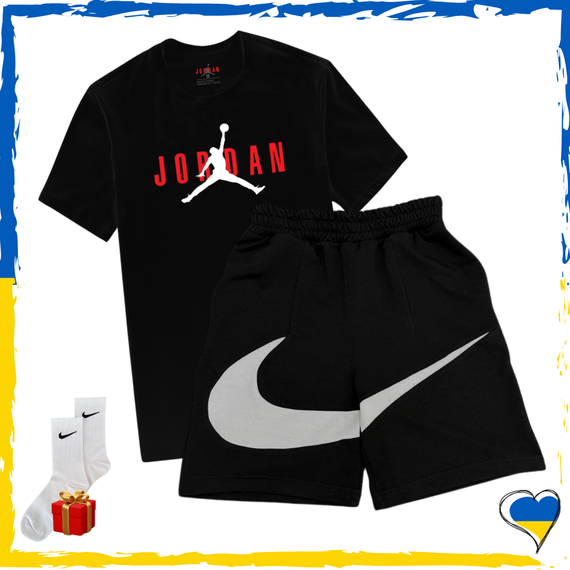 Комплект шорти Nike Big Swoosh та футболки 2шт Nike+Jordan. Комплект Найк Біг Свуш XS/S | Зображення 3