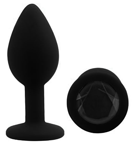 Силіконова анальна пробка EGZO - Silicone Black Round Plug Black, size S Sex Aura | Зображення 1