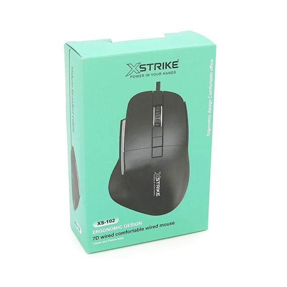 Мышь ведущая XSTRIKE XS-102.1200/1800/2400/3600DPI,кабель 1.5м,Black,Box | Зображення 1
