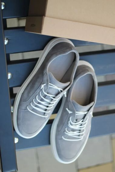 Кеди сірого кольору з м'якої замші 44 розмір | Зображення 5