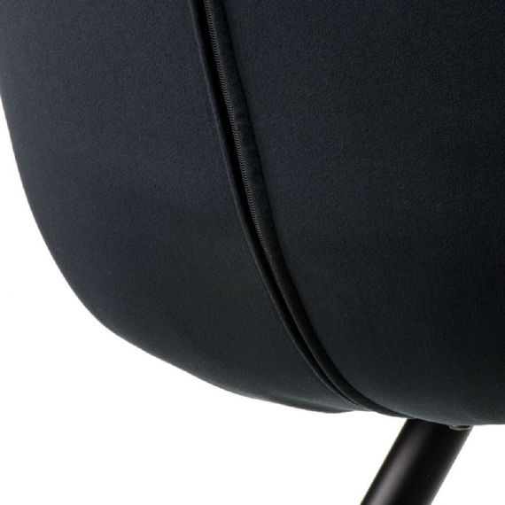 М'який обідній стілець Damask black (чорний) на чорних металевих ніжках | Зображення 6